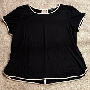 Cable & Gauge Black Tee with White Trim
